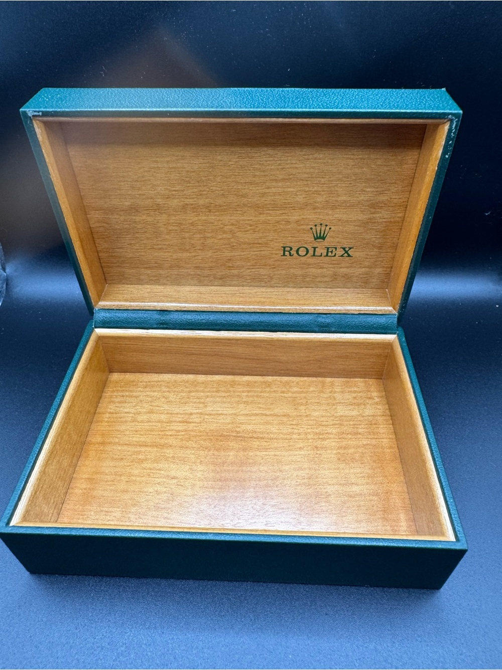 Authentic Vintage Rolex Green Leather & Wood Watch Storage Box 68.00.08